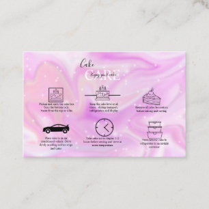Elegant Glam Holographic Cake Care Business Card