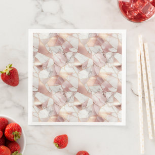 Elegant Glam Rose Gold Agate Marble Pattern  Napkin