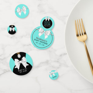 Elegant Glam Teal Ethnic Tiffany Baby Shower Confetti