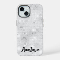 Elegant Glam White Silver Glitz Sparkle 