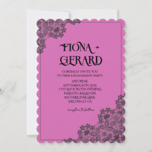 Elegant Glamor Lace Engagement Party Invitation