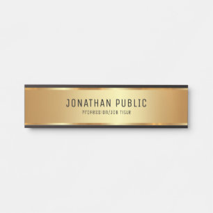Elegant Glamour Black And Gold Template Luxe Door Sign