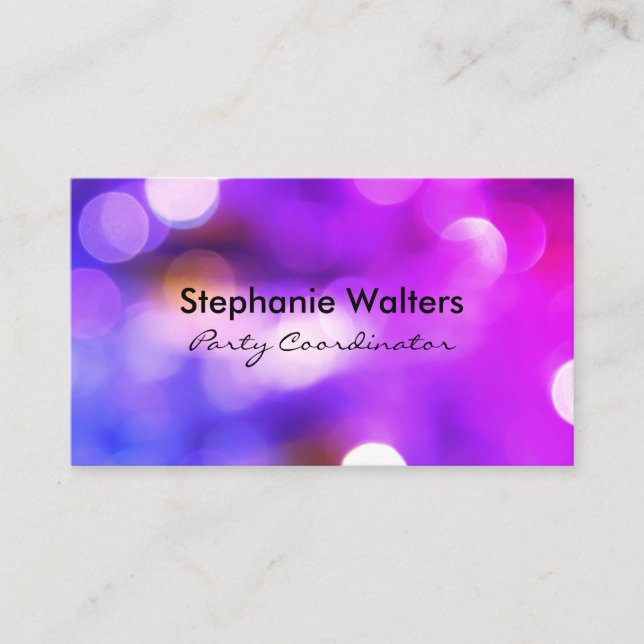 Elegant Glamour Boke Glitter Business Card (Front)