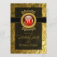 Elegant Glamour Embossed 30th Birthday