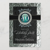 Elegant Glamour Embossed 40th Birthday