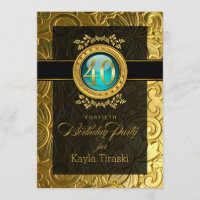 Elegant Glamour Embossed 40th Birthday