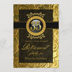 Elegant Glamour Embossed Retirement Party Invitation