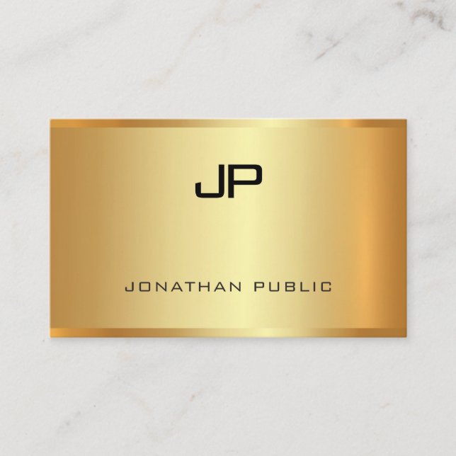 Elegant Glamour Gold Look Template Modern Trendy Business Card (Front)