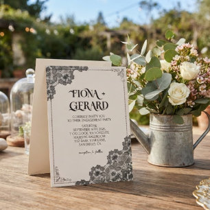 Elegant Glamour Lace Engagement Party Invitation