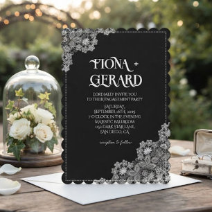 Elegant Glamour Lace Engagement Party Invitation