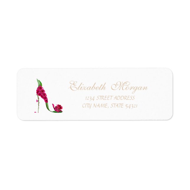 Elegant Glamourous  Address Label-Heel (Front)