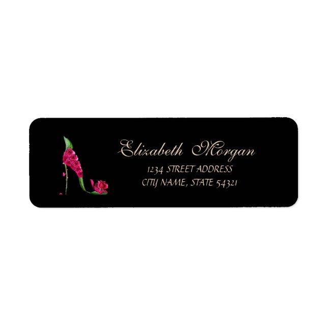 Elegant Glamourous  Address Label-Heel (Front)