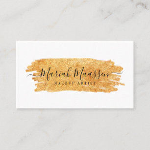 Elegant & Glamourous Beauty Gold Makeup Brush Business Card