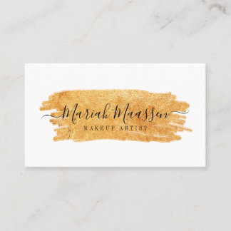 Elegant & Glamourous Beauty Gold Makeup Brush Stok Business Card