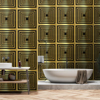 Elegant glamourous black gold art deco 3d effect 