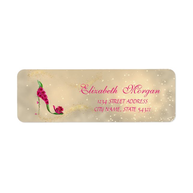 Elegant Glamourous Chic  Address Label-Heel (Front)