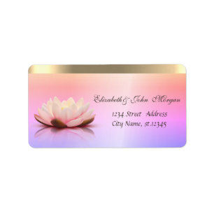 Elegant Glamourous Chic Faux Gold Lotus Label