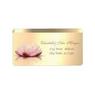 Elegant Glamourous Faux Gold Lotus Label