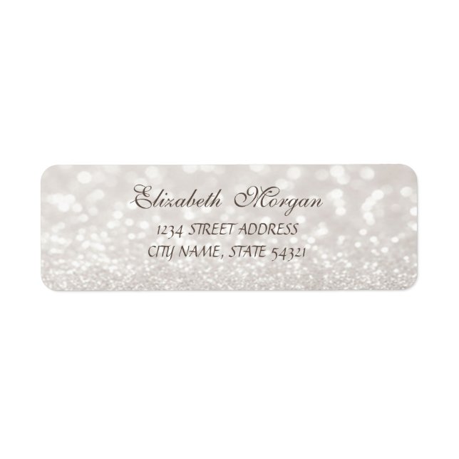 Elegant Glamourous  Glittery  Bokeh Address Label (Front)