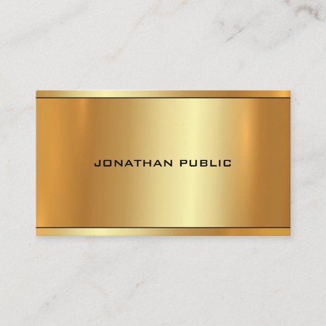Elegant Glamourous Gold Look Professional Modern Business Card (Front)
