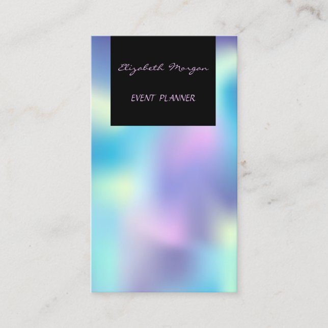 Elegant Glamourous Holographic Modern Cool Business Card (Front)