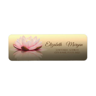 Elegant Glamourous Lotus Gold Address Label