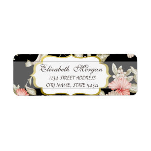 Elegant Glamourous Stylish -Flowers Address Label