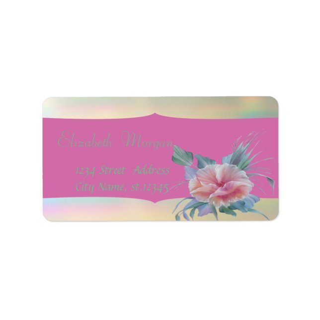 Elegant Glamourous Stylish Romantic,Flower Label (Front)