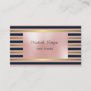 Elegant Glamourous Stylish,Striped Business Card