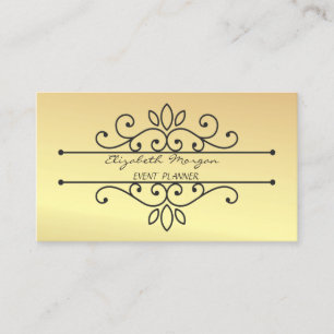 Elegant Glamourous Vintage Chic,Faux Gold Business Card