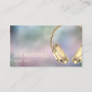 elegant glass effect texture dee jay business card