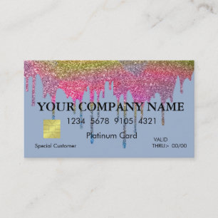 Elegant Glitter Black Credit Card