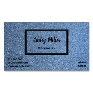 Elegant glitter blue sky magnetic business card