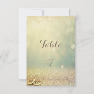 Elegant Glitter,Bokeh,Rings Table  Card