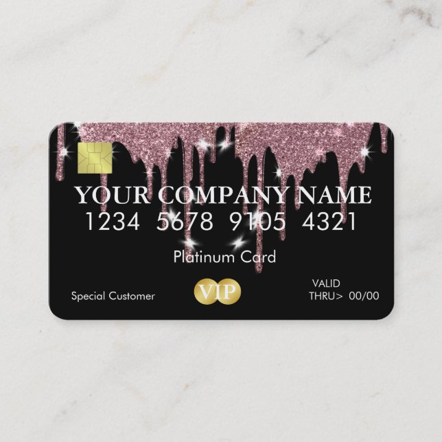 Elegant Glitter Credit Card (Front)