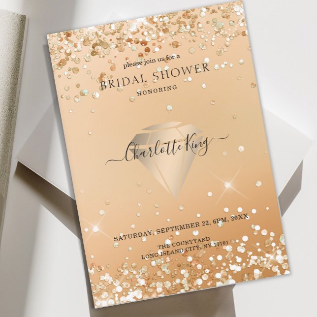Elegant Glitter Diamond Einladung Invitation (Creator Uploaded)