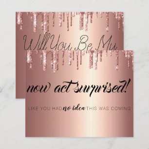 Elegant Glitter Drips Bridesmaid Proposal Card