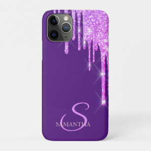 Elegant Glitter Drips Violet Case-Mate iPhone Case