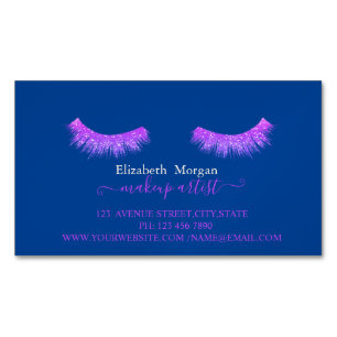Elegant Glitter Faux Lashes,Makeup Artist Magnetic Business Card
