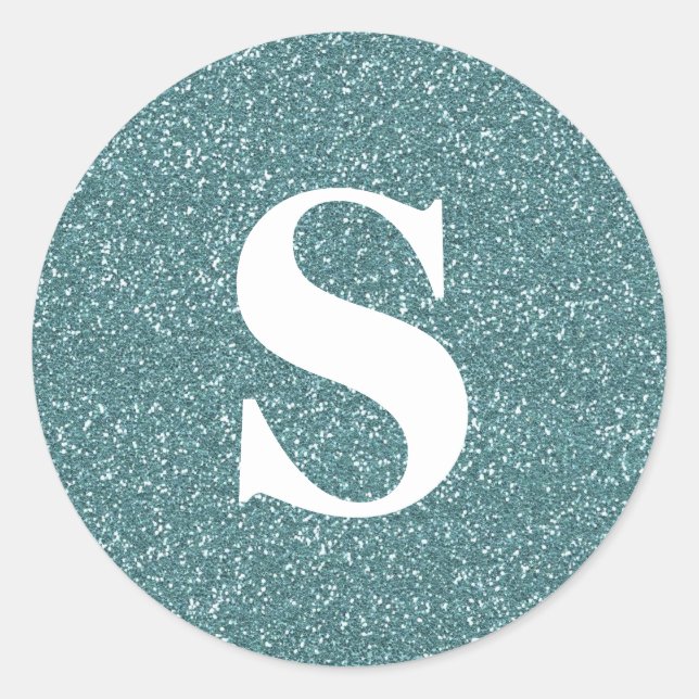 Elegant Glitter Gold Monogram Envelope Seal (Front)