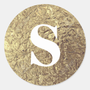 Elegant Glitter Gold Monogram Envelope Seal