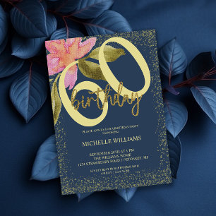 Elegant Glitter Gold Watercolor Floral Chic Invita Invitation