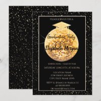 Elegant Glitter Graduation Cap,Disco Ball Confetti