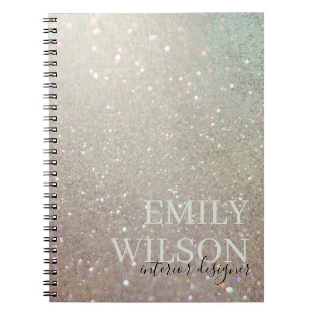 Elegant Glitter Green Pink Aqua Shiny Shimmer Plan Notebook (Front)