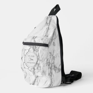 Elegant Glitter Marble Branding Sling Bag