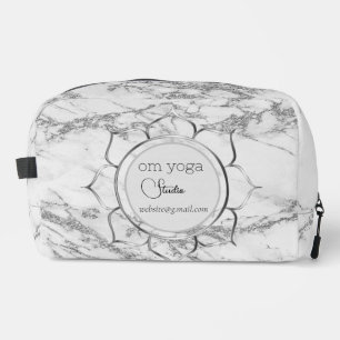Elegant Glitter Marble Lotus Mandala Branding Dopp Kit