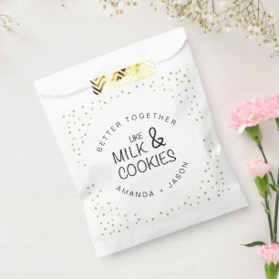 Elegant Glitter Milk and cookies Wedding Favour Ba Bags