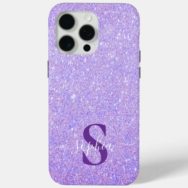 Elegant Glitter monogrammed Name Case-Mate iPhone Case (Back)