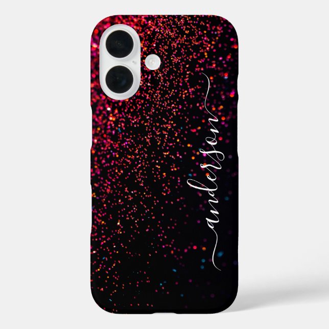 Elegant Glitter monogrammed Name Case-Mate iPhone Case (Back)