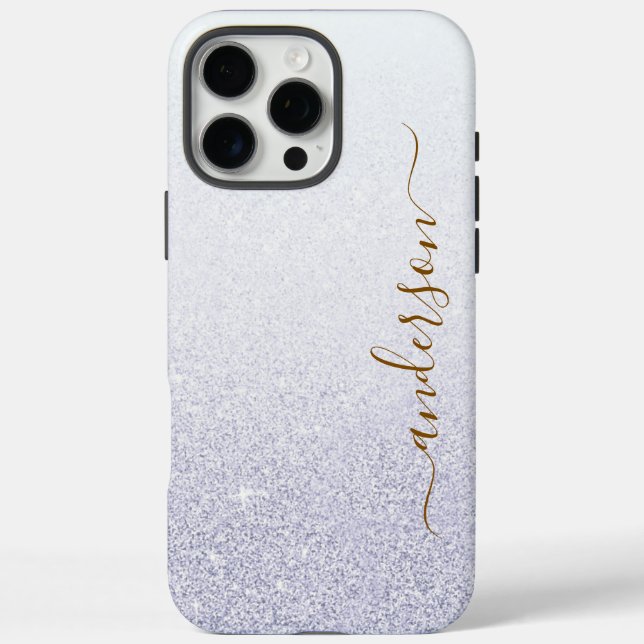 Elegant Glitter monogrammed Name Case-Mate iPhone Case (Back)